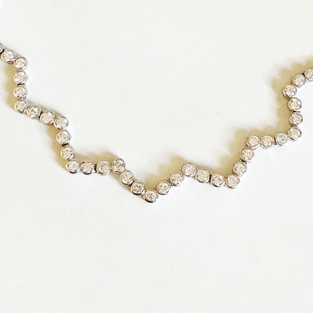 Clear CZ Bridal Necklace / Wedding Jewelry - Picture 4 of 7